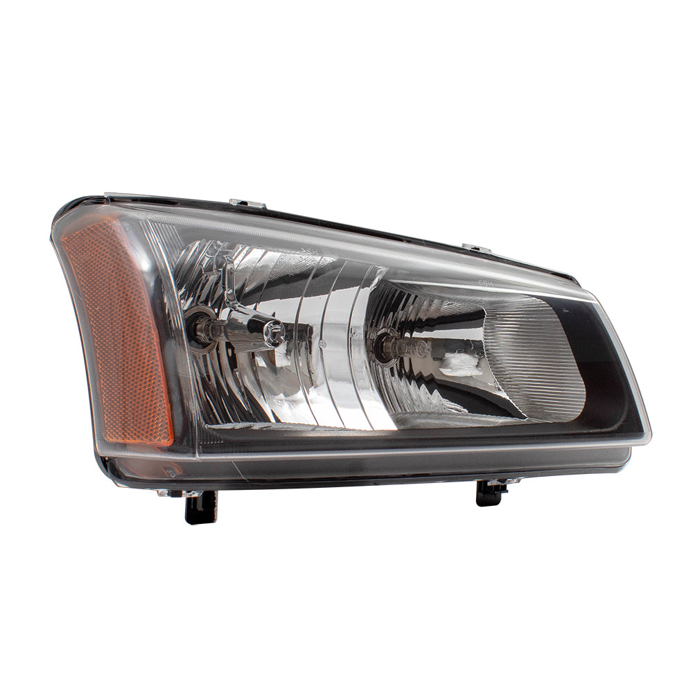 Brock Replacement Passenger Halogen Headlight w/ Fluted Reflector Compatible with 2003-2006 Avalanche Silverado Pickup Truck 10396912