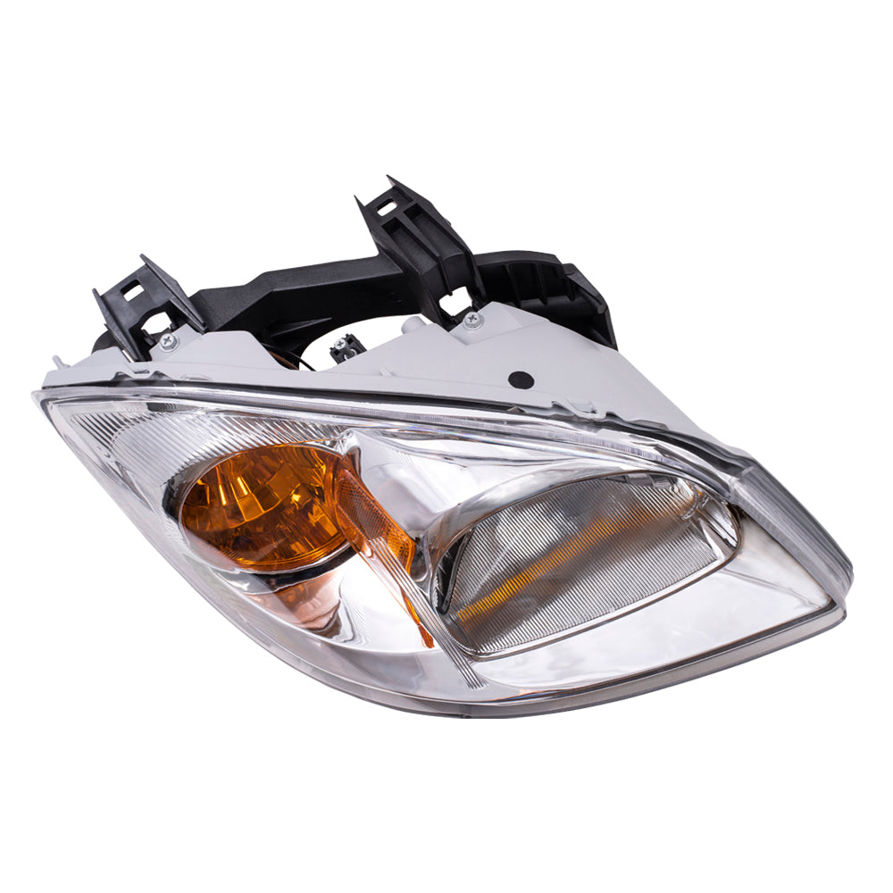 Brock Replacement Passenger Headlight Clear Lens with Amber Signal Reflector & Bracket Compatible with 2005-2010 Cobalt 22740620
