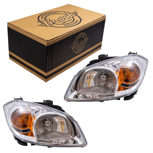 Headlight for 2005-2010 Cobalt w/ Bracket Clear Lens for 2007-2009 G5 16532519 Set GM2502251