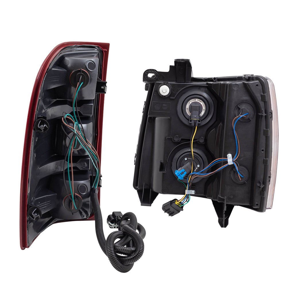 Headlight and Tail Light Assemblies Compatible with 2007-2013 Silverado 1500, 2007-2014 Silverado 2500/3500 excluding dual rear wheels