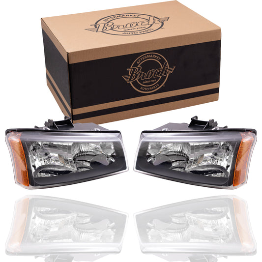 Headlight for 2003-2006 Silverado 1500 w/o Lower Body Cladding for 2003-2006 Silverado 1500 HD 10396912 Set GM2502224