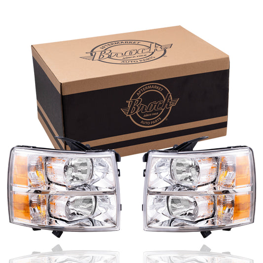 Headlight for 2007-2013 Silverado 1500 for 2007-2014 Silverado 2500 HD 22853027 Set GM2502280