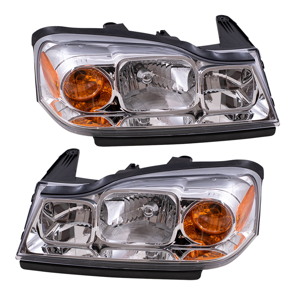 Brock Replacement Driver and Passenger Set Headlights Compatible with 2006-2007 Vue 15877671 15877672