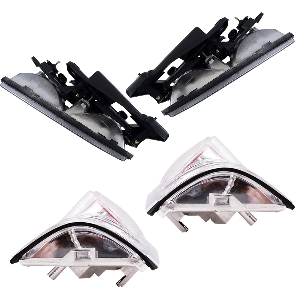 Brock Aftermarket Replacement Front Rear Driver Left Passenger Right 10 Piece Composite Type Performance Light Set Black Compatible with 1988-1993 Chevy C/K Pickup