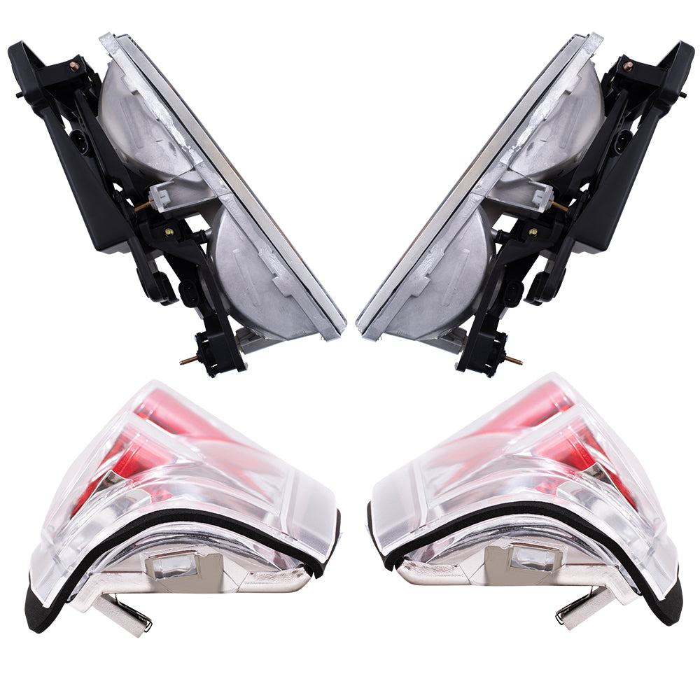 Brock Aftermarket Replacement Front Rear Driver Left Passenger Right 10 Piece Composite Type Performance Light Set Chrome Compatible with 1988-1993 Chevy C/K Pickup