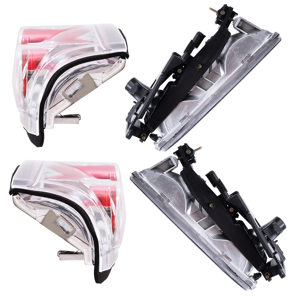 Brock Aftermarket Replacement Front Rear Driver Left Passenger Right 10 Piece Composite Type Performance Light Set Chrome Compatible with 1994-2002 GMC C/K Pickup