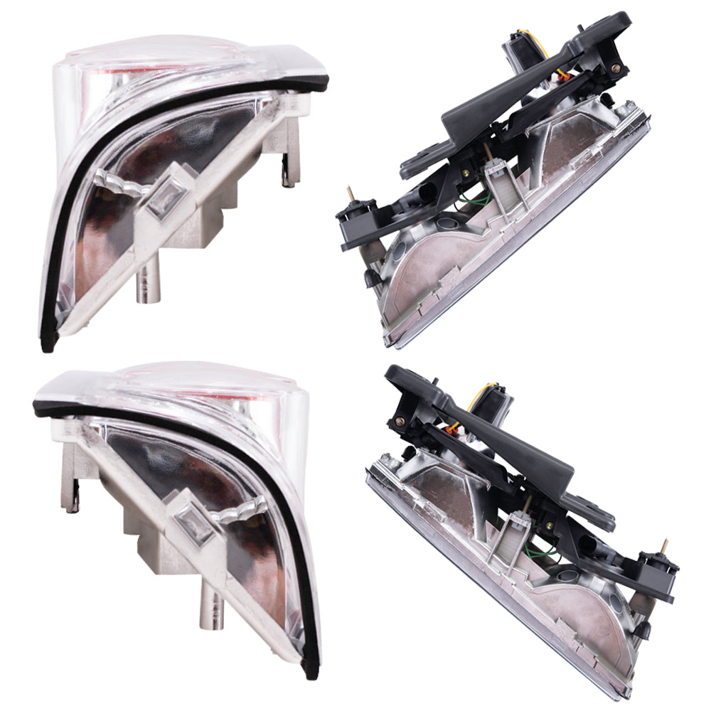 Brock Aftermarket Replacement Front Rear Driver Left Passenger Right 10 Piece Composite Type Performance Light Set Chrome Compatible with 1994-2002 GMC C/K Pickup