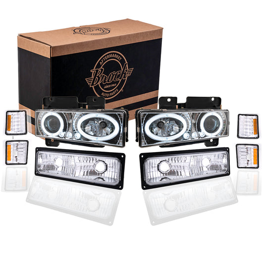 Exterior Lighting Set for 1994-1999 C1500 1994-1999 C1500 Suburban 1994-2000 C2500 1994-1999 C2500 Suburban 1994-2000 C3500 1994-1999 K1500 1994-1999 K1500 Suburban 1994-2000 K2500 1994-2000 K3500