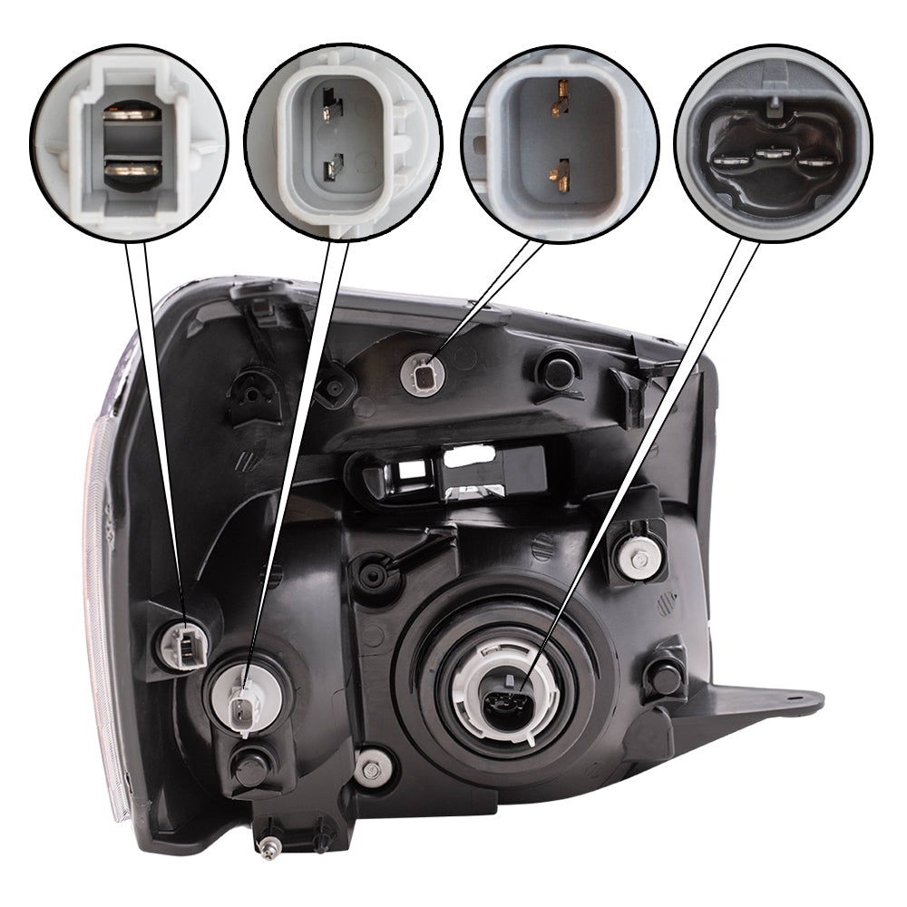 Brock Replacement Set CAPA-Certified Halogen Headlights Compatible with 2005-2009 Equinox 15888058 15888059