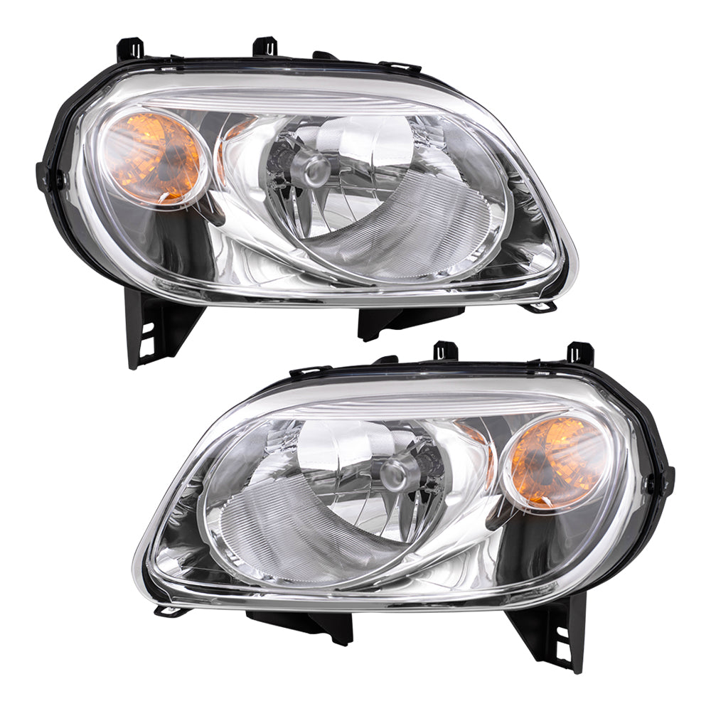 Brock Replacement Driver and Passenger Set Headlights Compatible with 2006-2011 HHR 15827441 15827442