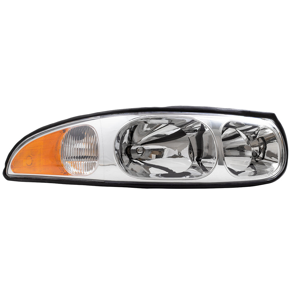 Headlight for 2000-2005 LeSabre Limited w/ Fluted High Beam 4 Bulb Sockets 19245379 Set