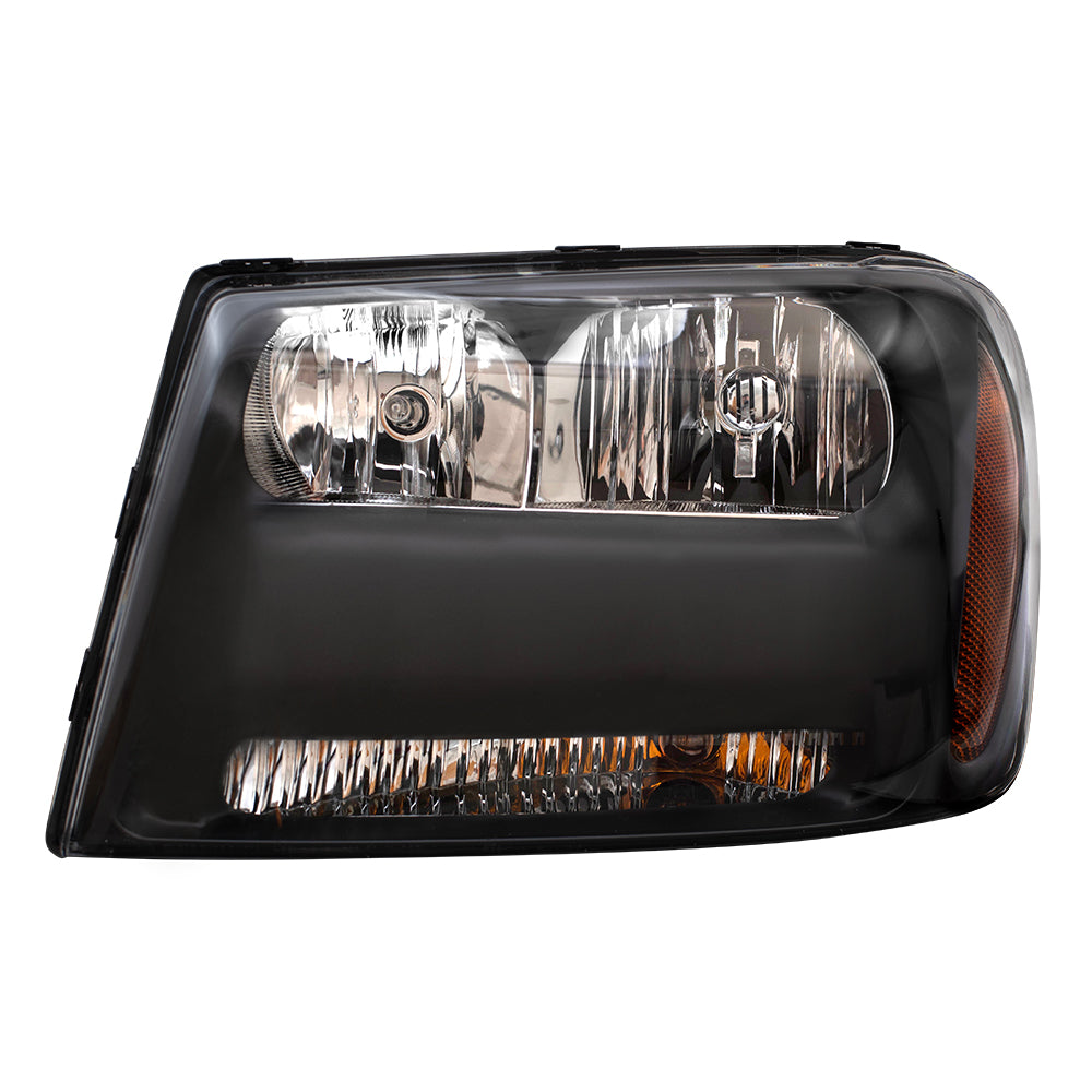 Brock Replacement Driver Headlight Assembly Compatible with 06-09 Trailblazer & 06 EXT with 1/2 Width Grille Bar 25970909