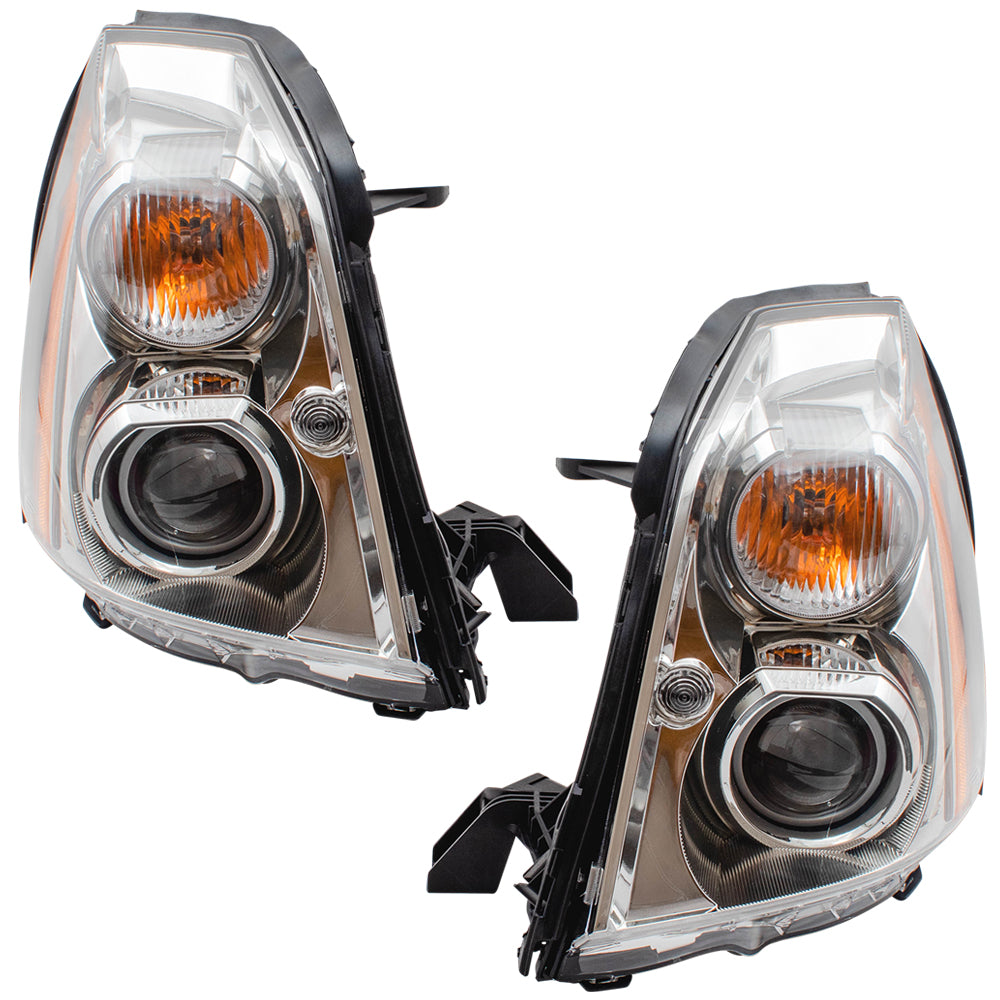 Brock Replacement Pair HID Headlights Compatible with 2006-2011 DTS 20861482 20861481