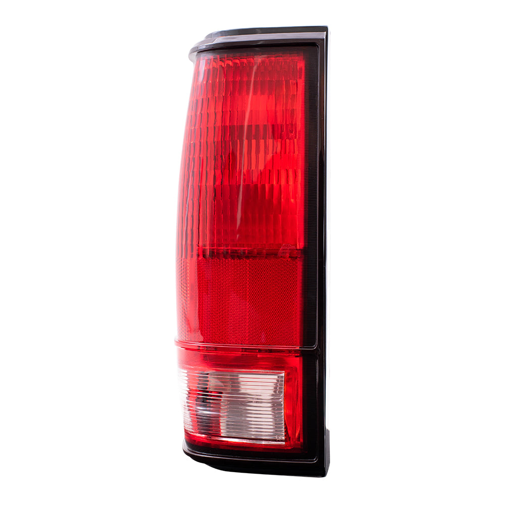 Brock Replacement Driver Tail Light with Black Bezel Compatible with 1982-1993 S10 S15 Pickup Truck 919649