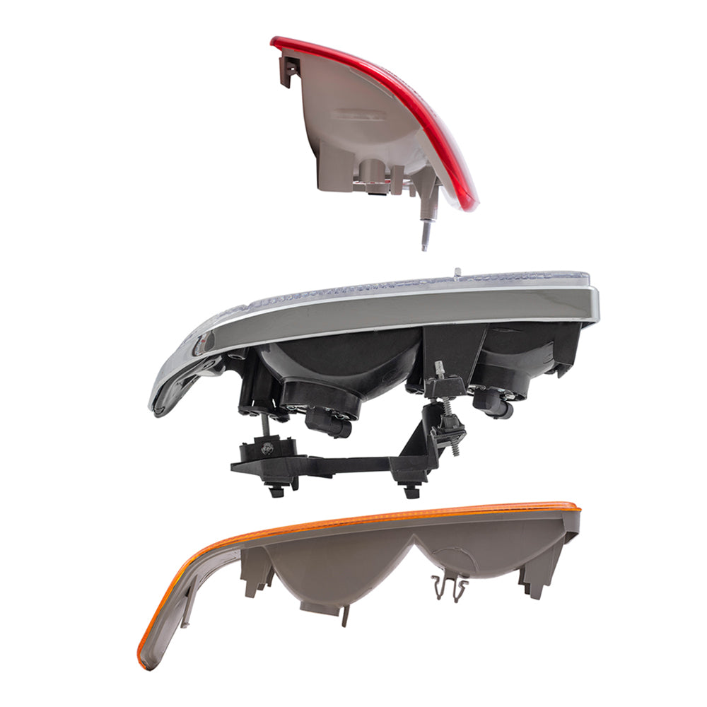 Brock Replacement Driver and Passenger Side Headlights, Park Signal Light Units W/O Fog Lights and Tail Lights 6 Piece Set Compatible with 1998-2005 Blazer