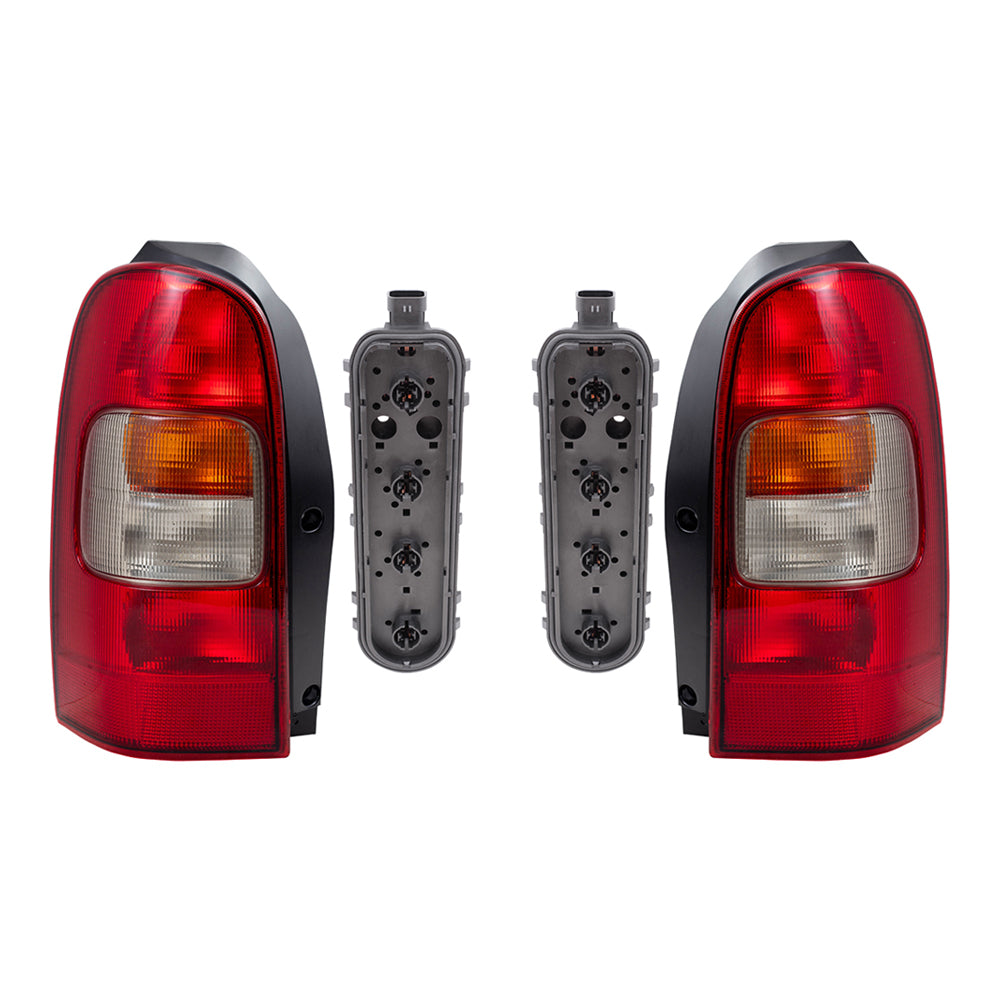 Brock Replacement Driver and Passenger Tail Lights with Circuit Boards Compatible with 1997-2005 Venture