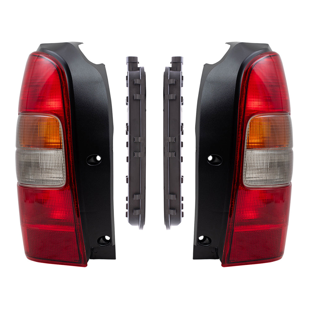 Brock Replacement 4 Pc Set Tail Lights with Circuit Boards Compatible with 1997-2005 Venture 10353279 12335926 12335927 19206746