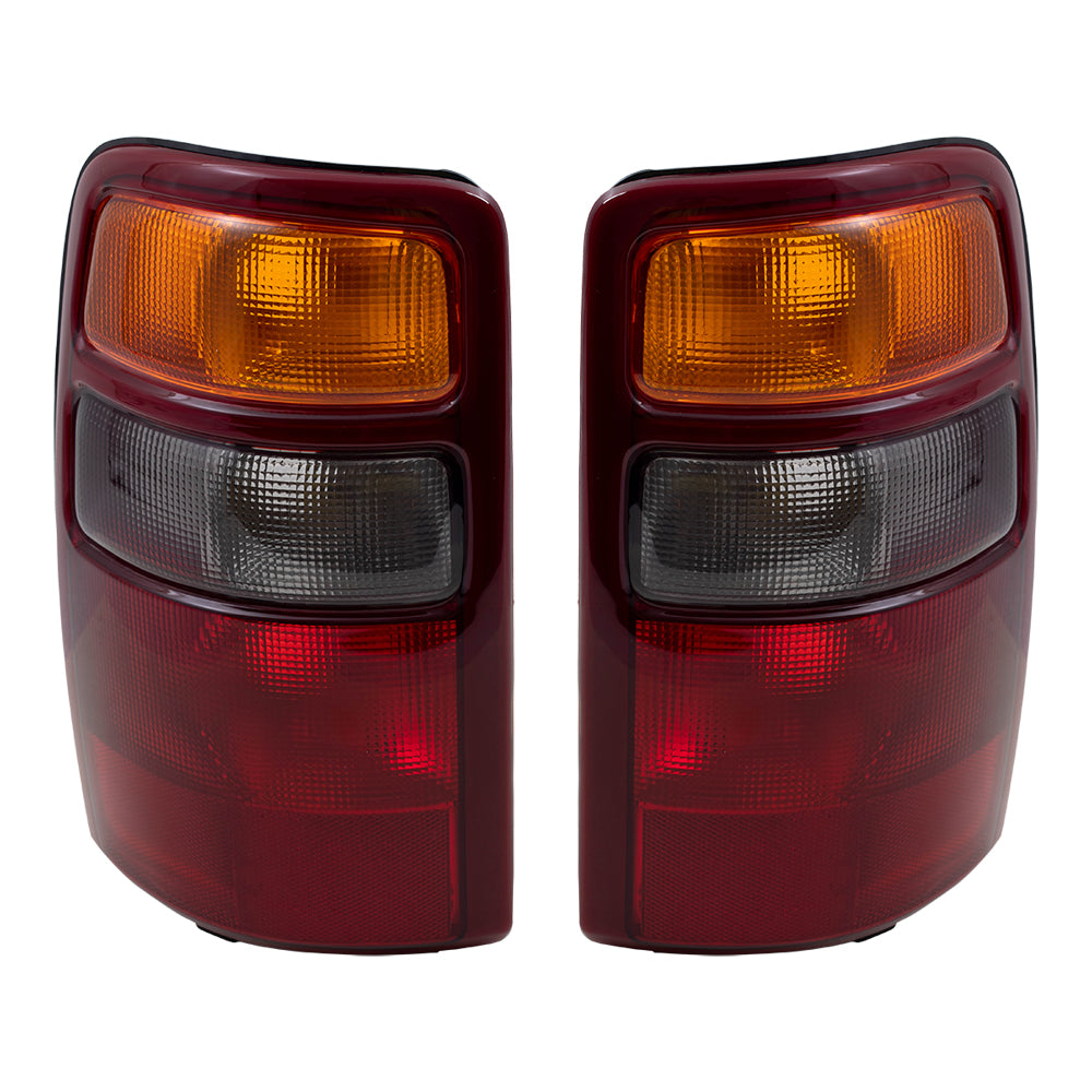 Brock Replacement Driver and Passenger Set Tail Lights Compatible with 2000-2003 Tahoe Yukon & Yukon XL Suburban 15198449 15224278