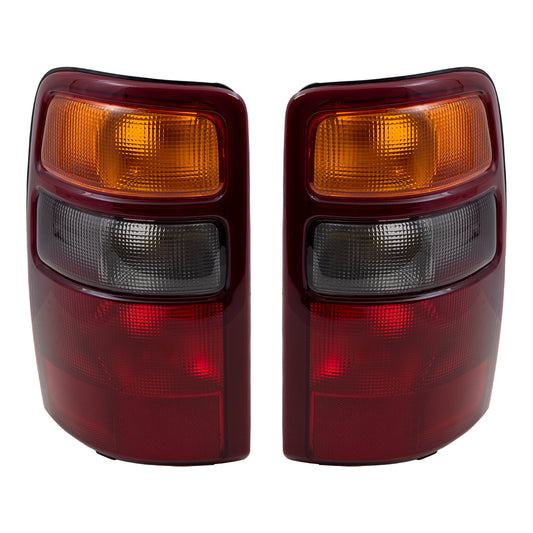 Brock Replacement Driver and Passenger Set Tail Lights Compatible with 2000-2003 Tahoe Yukon & Yukon XL Suburban 15198449 15224278