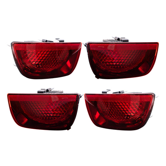 Brock Replacement 4 Pc Set Inner and Outer Tail Lights Compatible with 2010-2013 Camaro w/ RS Package 92244323 92244324