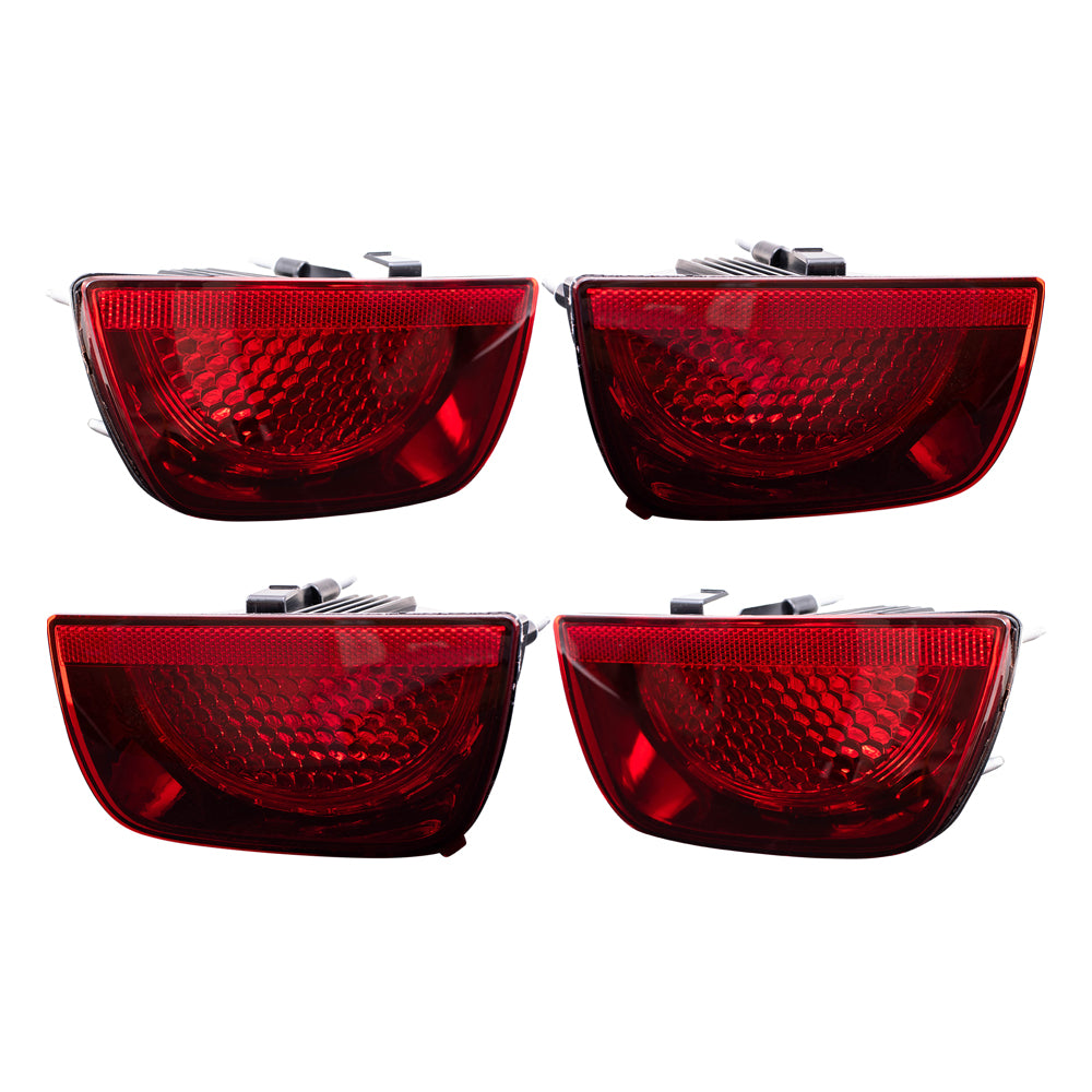 Brock Replacement 4 Pc Set Inner and Outer Tail Lights Compatible with 2010-2013 Camaro w/ RS Package 92244323 92244324