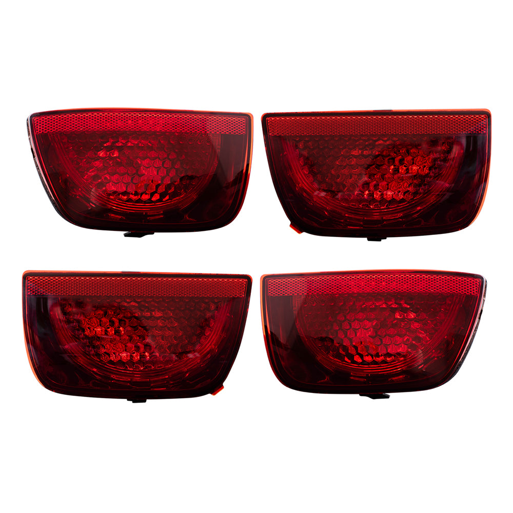 Brock Replacement 4 Pc Set Inner and Outer Tail Lights Compatible with 2010-2013 Camaro w/ RS Package 92244323 92244324