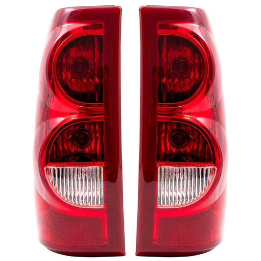 Brock Replacement Driver and Passenger Set Tail Lights Compatible with 2003 Silverado 1500 2500 Fleetside Pickup Truck 19169002 19169003