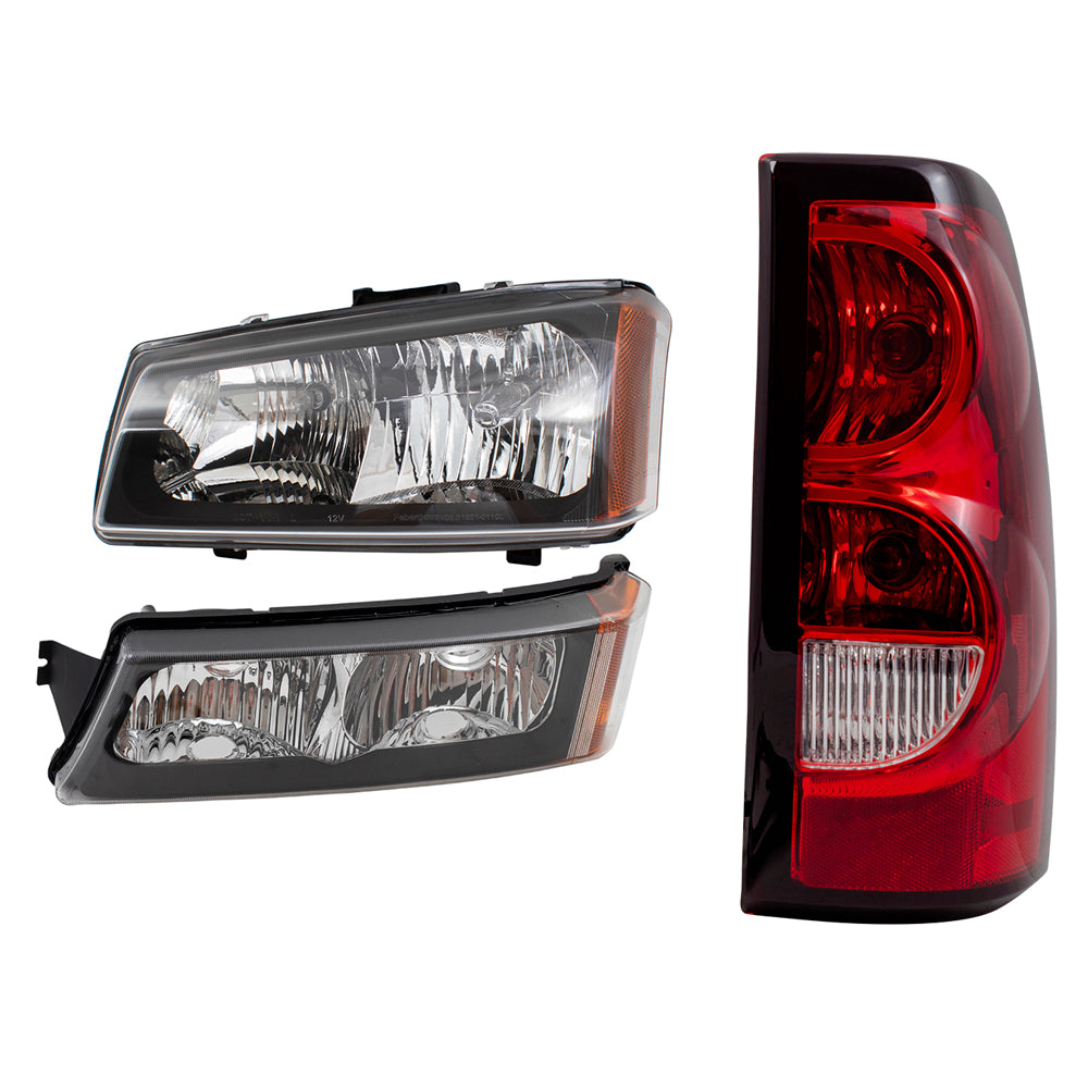 Brock Replacement 6 Pc Headlights Tail Lights & Park Signal Lamps