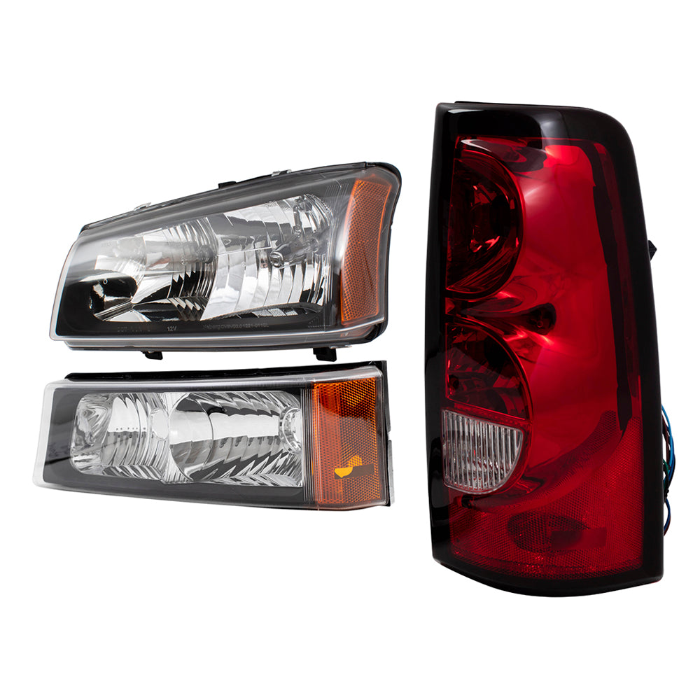 Brock Replacement 6 Pc Headlights Tail Lights & Park Signal Lamps