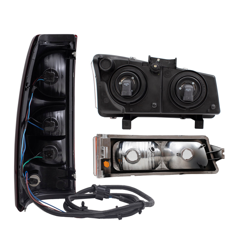 Brock Replacement 6 Pc Headlights Tail Lights & Park Signal Lamps