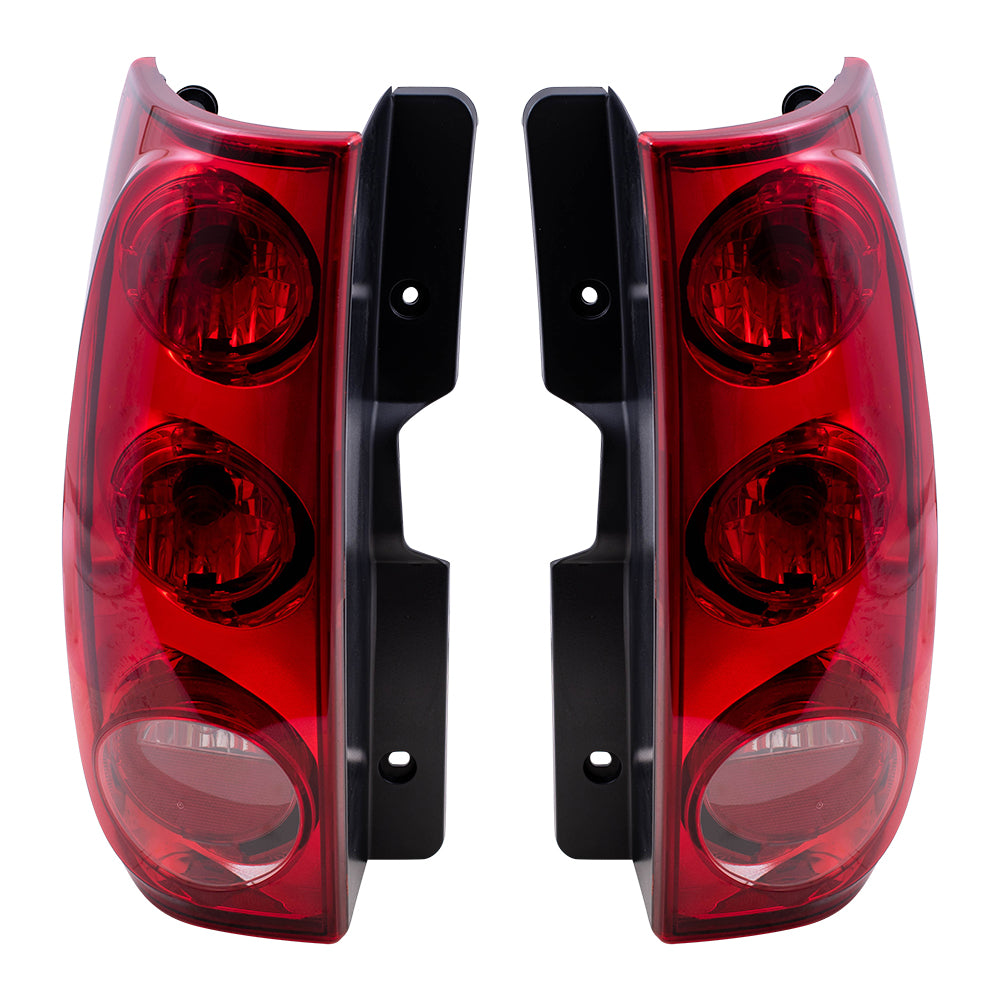 Brock Replacement Driver and Passenger Set Tail Lights Compatible with 2007-2014 Yukon 25975975 25975976