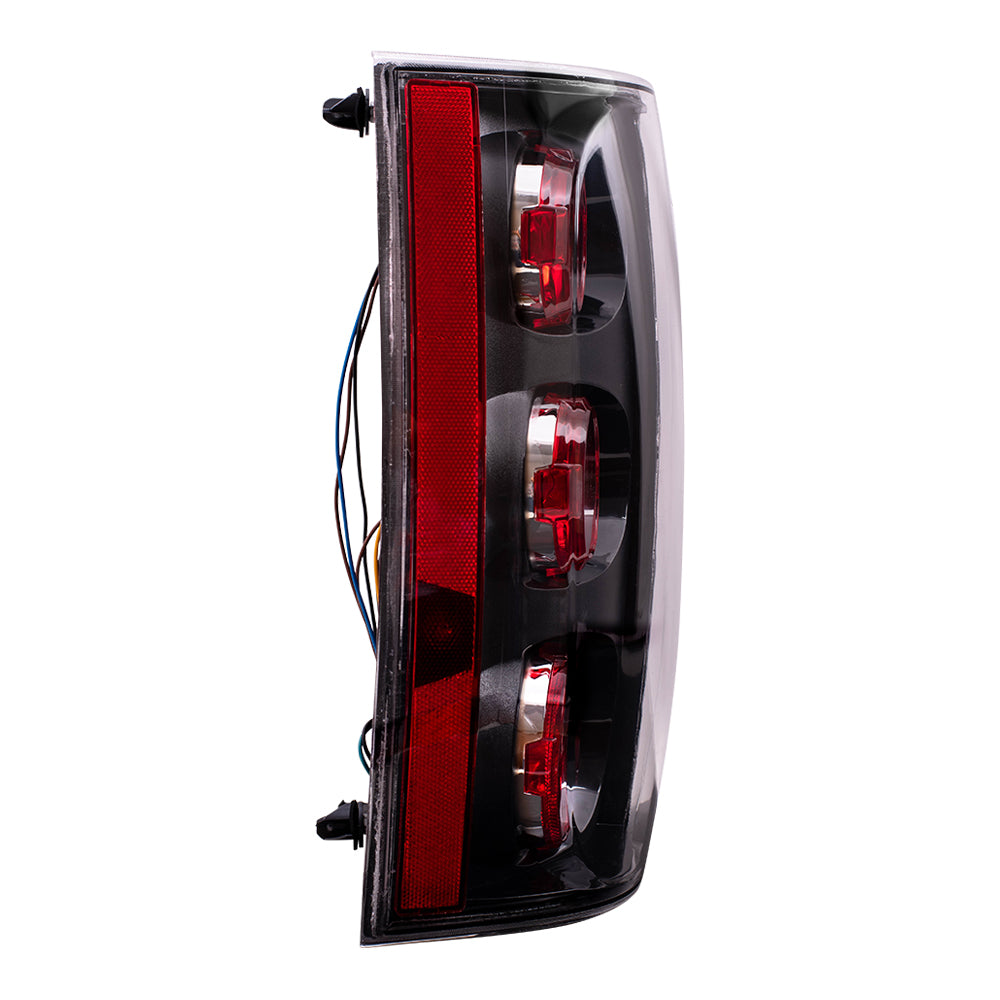 Brock Replacement Driver Tail Light Lens with Black Bezel Compatible with 2007-2014 Yukon Denali 25975977