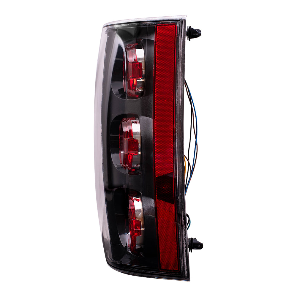 Brock Replacement Passenger Tail Light Lens with Black Bezel Compatible with 2007-2014 Yukon Denali 25975978