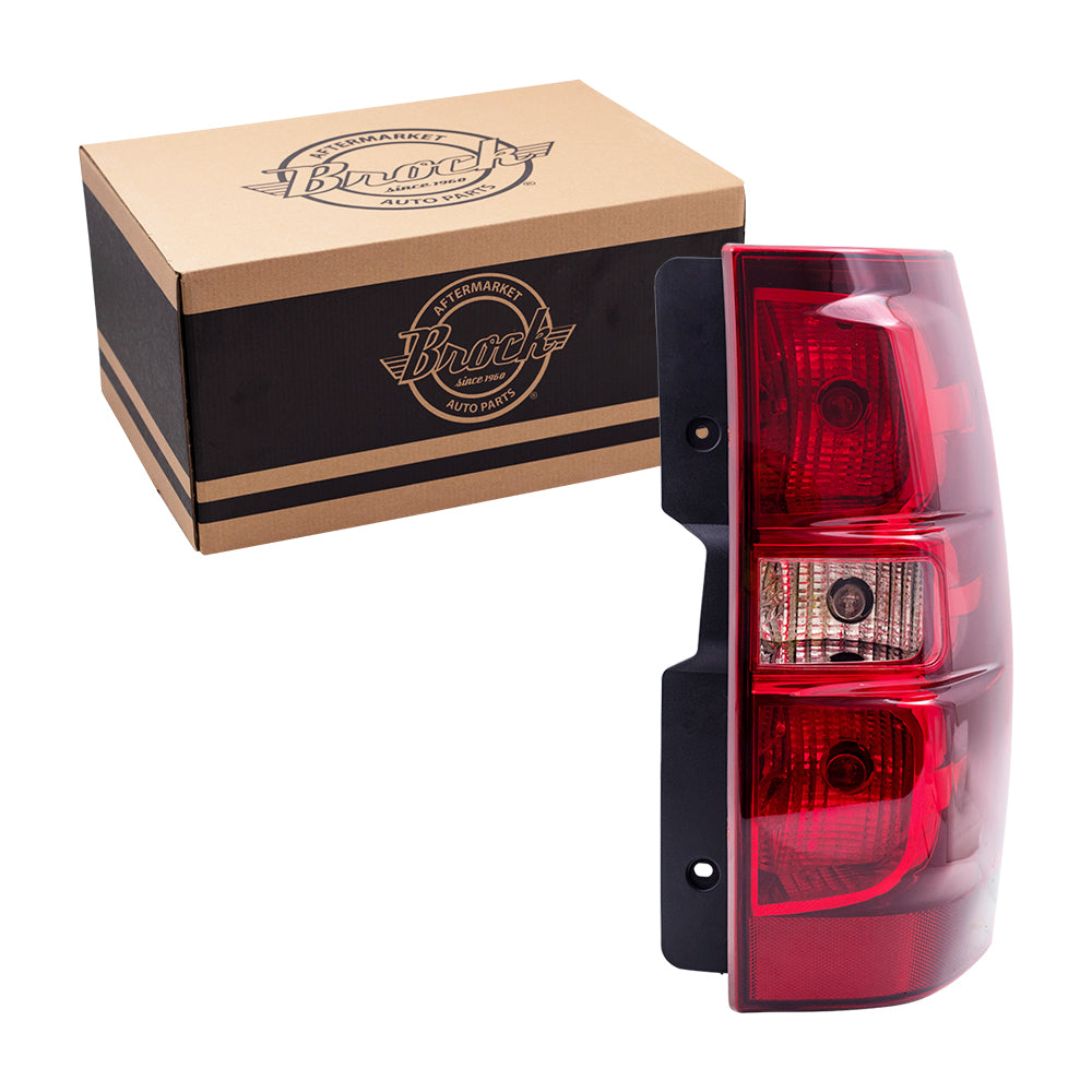 Brock Replacement Passenger Side Tail Light Assembly without Hybrid Transmission Compatible with 2007-2014 Chevy Tahoe