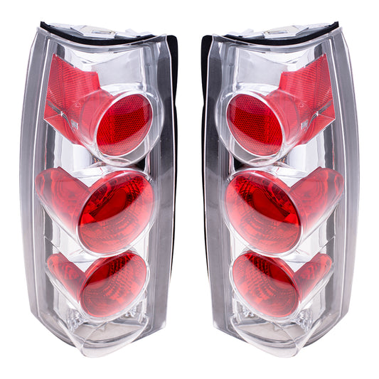 Tail Light for 1988-1999 C1500 Performance Set Altezza Type Chrome Bezel for 1992-1999 C1500 Suburban 1988-2000 C2500 1992-1999 C2500 Suburban 1988-2000 C3500 1988-1999 K1500 1992-1999 K1500 Suburban