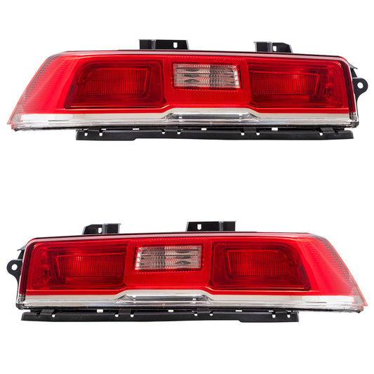 Brock Replacement Driver and Passenger Halogen Tail Lights Compatible with 2014-2015 Camaro 23256981 23489170