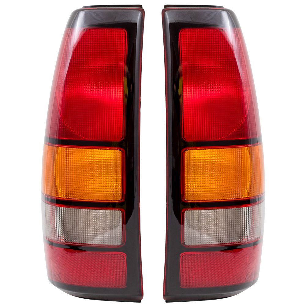 Brock Replacement Driver and Passenger Set Tail Lights Compatible with 2004-2007 Sierra Fleetside Pickup Truck 19169021 19169022