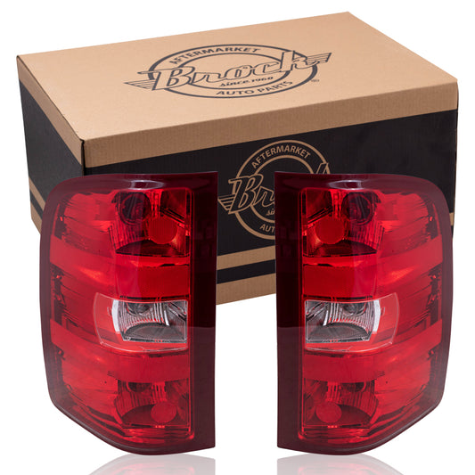 Brock Replacement Driver and Passenger Side Tail Light Assembly Set Compatible with 25958482 25958483