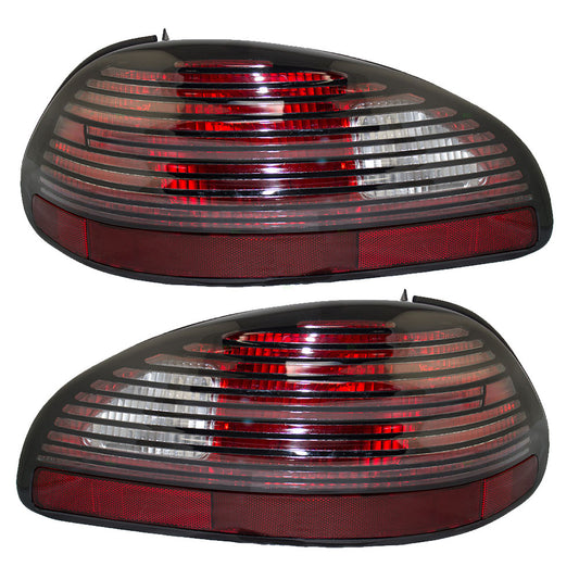 Brock Replacement Driver and Passenger Set Tail Lights Compatible with 1997-2003 Grand Prix 5978571 5978572