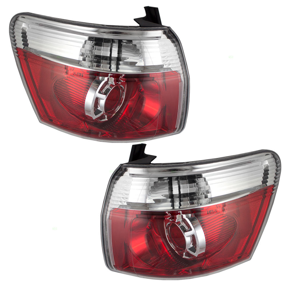 Brock Replacement Driver and Passenger Set Tail Lights Rear Quarter Panel Mounted Lamps Compatible with 07-12 Acadia 20912757 20912756 2800216 2801216