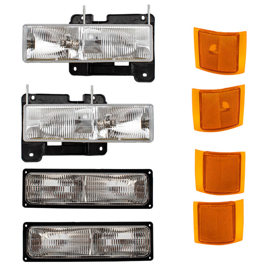 Headlights and Signal Lights Compatible with 1994-2002 Chevrolet C/K, 1994-2000 Chevrolet Suburban; 1995-2000 Chevrolet Tahoe Not for GMC Models