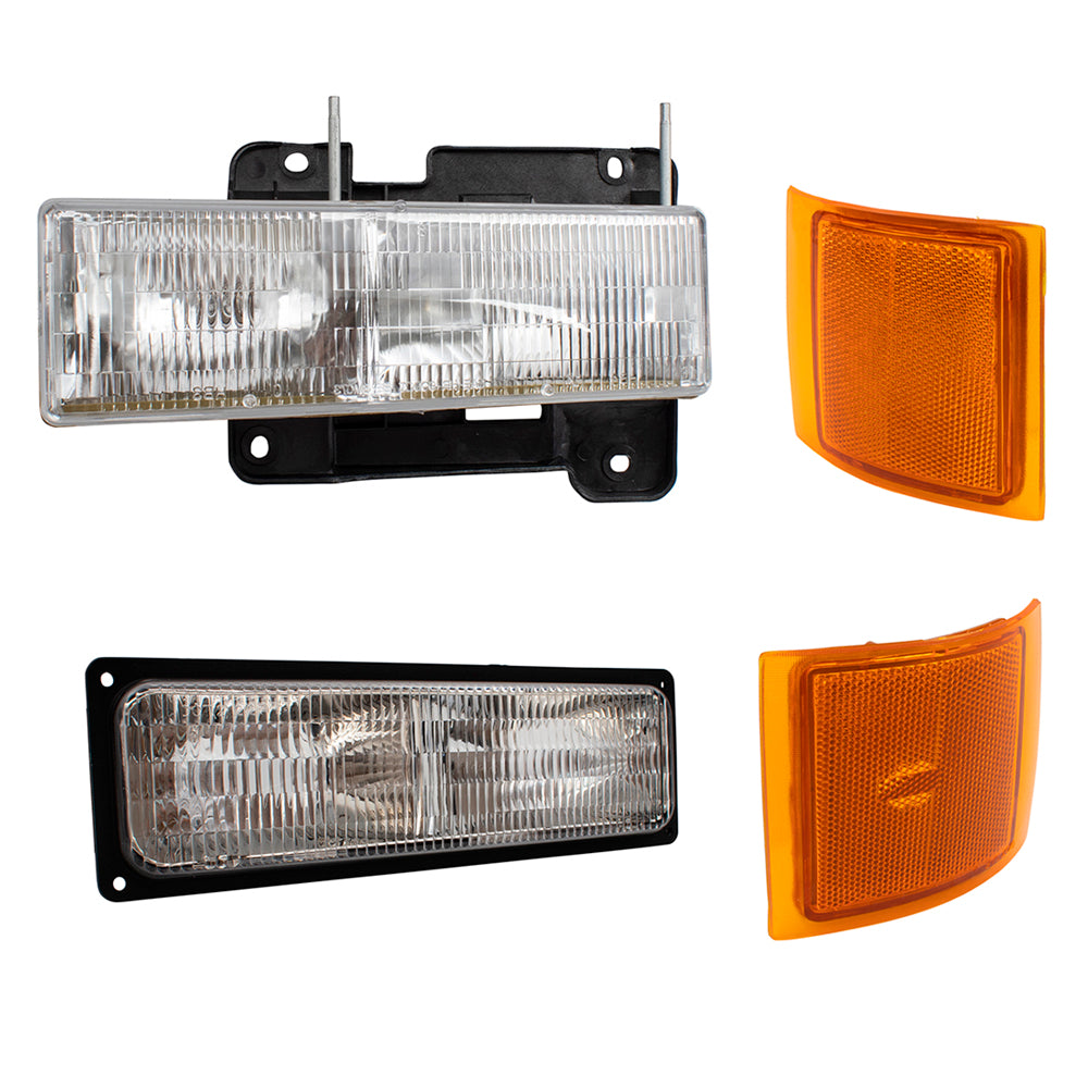 Headlights and Signal Lights Compatible with 1994-2002 Chevrolet C/K, 1994-2000 Chevrolet Suburban; 1995-2000 Chevrolet Tahoe Not for GMC Models
