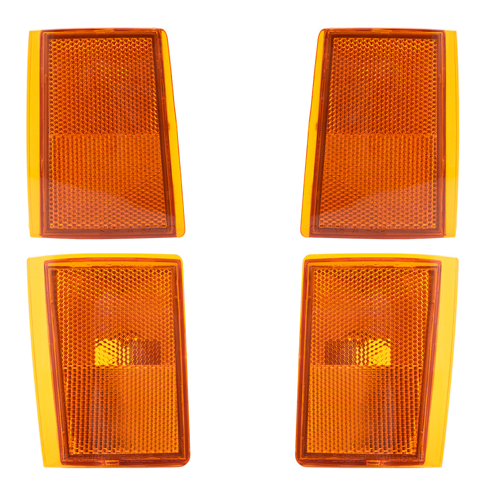Park/Signal/Side Marker for 1988-1993 C1500 w/o Single Sealed Beam Headlights for 1992-1993 C1500 Suburban 1988-1993 C2500 1992-1993 C2500 Suburban 1988-1993 C3500 1988-1993 K1500 1988-1993 K2500 Set