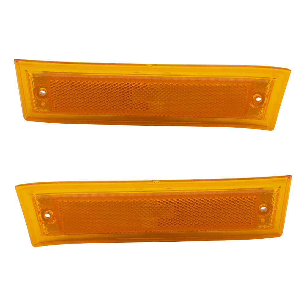 Brock Replacement Driver and Passenger Set Signal Side Marker Lights Compatible with 1981-1991 C/K/R/V Suburban Jimmy Blazer