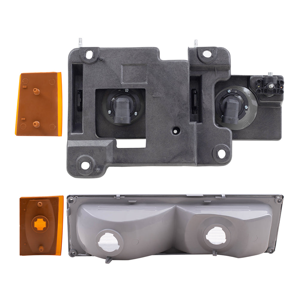Headlights, Park Signal Marker Light Units, Upper Side Marker Reflectors & Lower Side Marker Light Units Compatible with 1990-1993 C/K Trucks 8 Piece Set