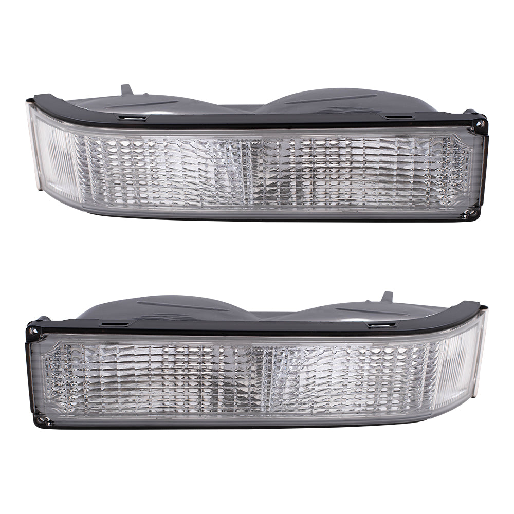 Brock Replacement Driver and Passenger Set Park Signal Front Marker Lights Compatible with 92-99 Yukon 95-99 Tahoe 92-99 Suburban 92-94 Blazer C/K Pickup Truck 5974337 5974338