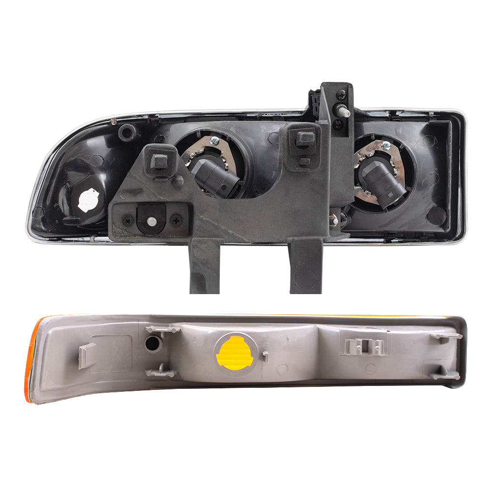 Headlights and Park Signal Marker Lights without Fog Lights Compatible with 1998-2005 Blazer & 1998-2004 S10