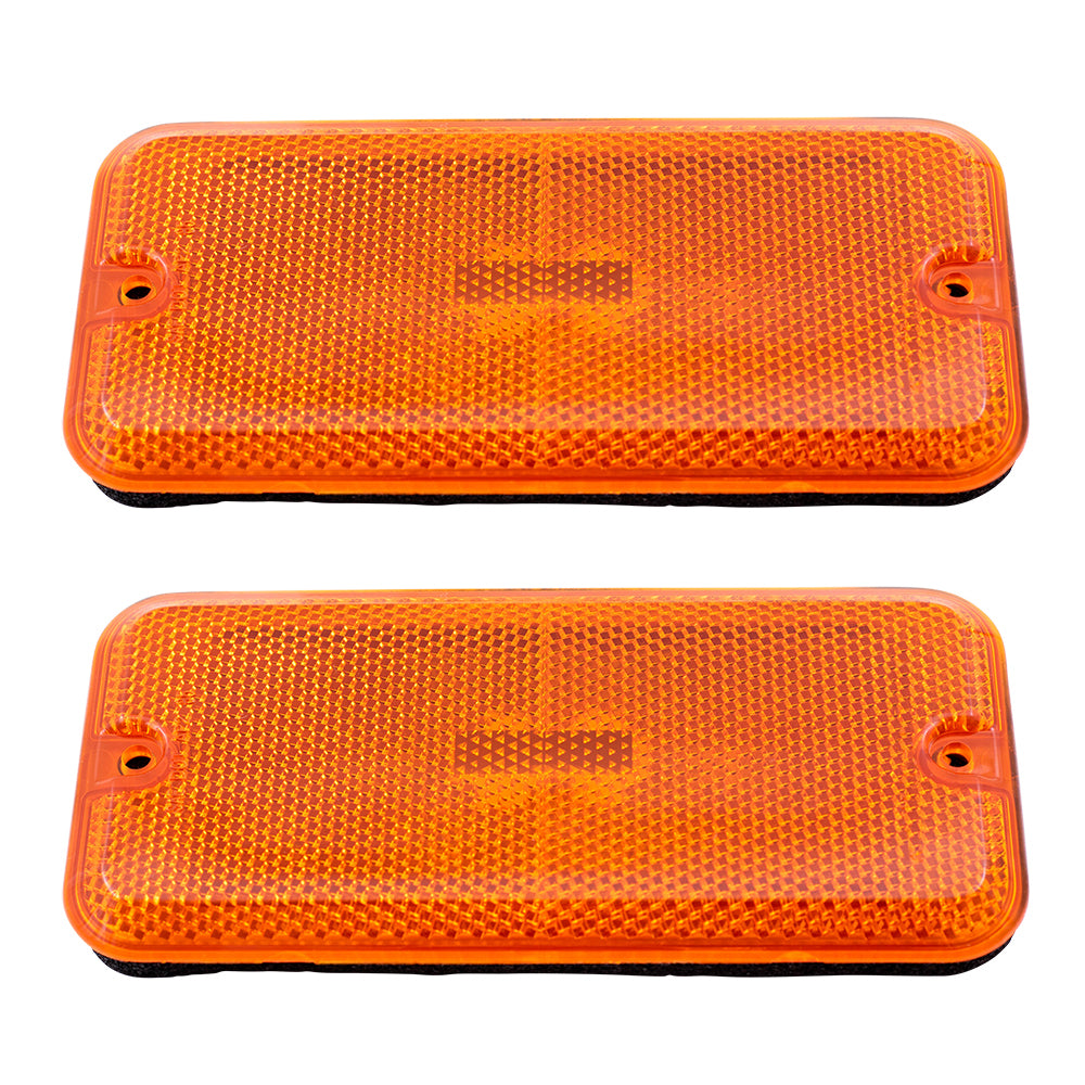 Brock Replacement Set Front Signal Side Marker Lights Compatible with 1985-1996 G/P Van Early Design 915489