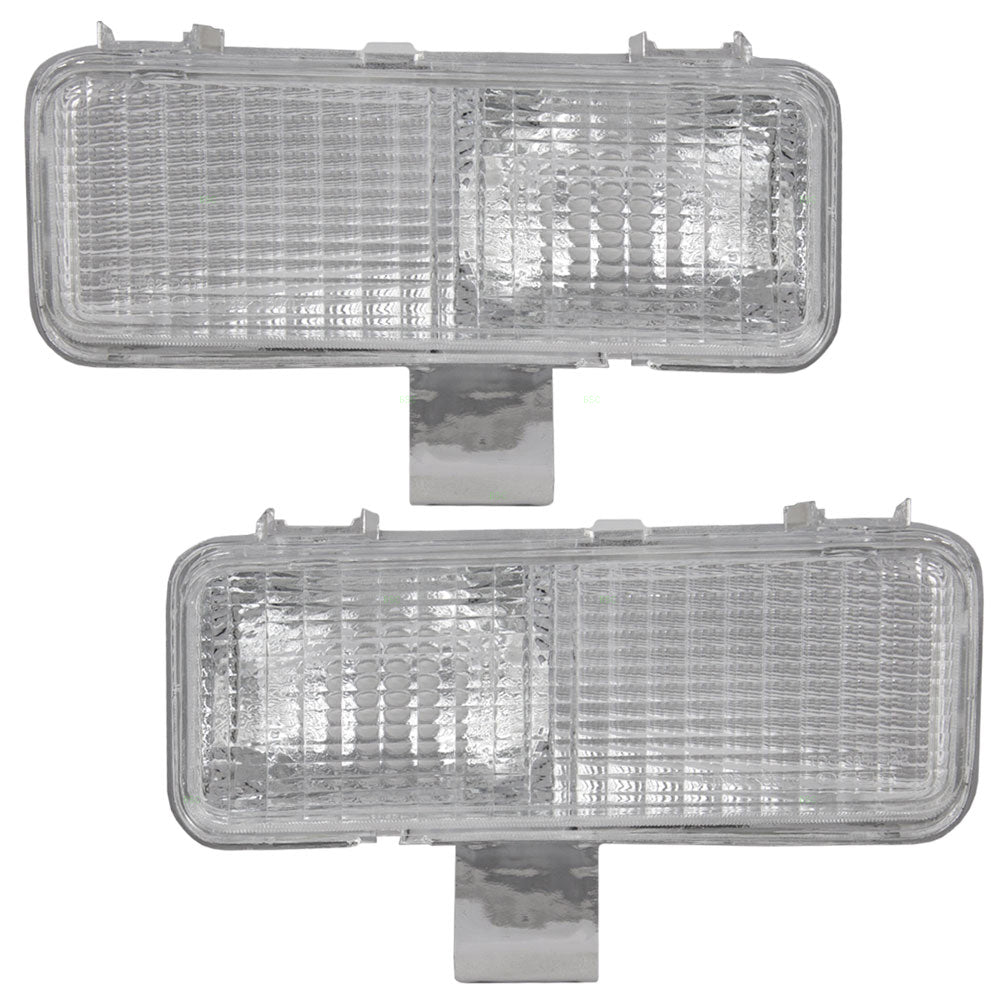 Brock Replacement Driver and Passenger Set Park Signal Front Marker Lights Compatible with 1981-1982 C/K Pickup Truck Suburban Blazer Jimmy