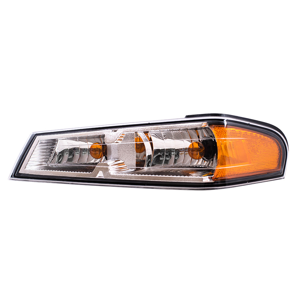 Brock Replacement Driver Park Signal Side Marker Light Replacement with Chrome Housing Compatible with 2005-2008 Colorado Pickup Truck 20936079